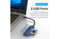 Концентратор Vention USB 3.1 Type-C to 3xUSB 3.0+MicroUSB+RJ45 100M Ethernet black (TGPBB)