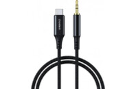 Кабель мультимедийный AUX USB-C to TRS Audio 3.5mm M/M DAC Chip 96kHz 1.0m black Choetech (AUX006)
