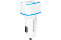 Зарядное устройство BOROFONE BZ14 Max dual port ambient light car charger 2 USB White (BZ14W)