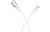Дата кабель USB 2.0 AM to Micro 5P 1.0m BX19 Benefit 2.4A White BOROFONE (BX19MW)
