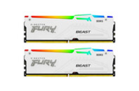 Модуль памяти для компьютера DDR5 32GB 5200 MHz FURY Beast White RGB Kingston Fury (ex.HyperX) (KF552C40BWAK2-32)