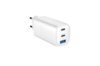 Зарядное устройство Gembird USB-A + 2xType-C (PD18W + QC3.0 27W) white (TA-UC-PDQC65-01-W)