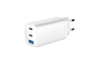 Зарядное устройство Gembird USB-A + 2xType-C (PD18W + QC3.0 27W) white (TA-UC-PDQC65-01-W)