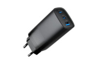 Зарядное устройство Gembird USB-A + 2xType-C (PD18W + QC3.0 27W) black (TA-UC-PDQC65-01-BK)