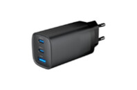 Зарядное устройство Gembird USB-A + 2xType-C (PD18W + QC3.0 27W) black (TA-UC-PDQC65-01-BK)