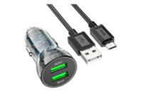 Зарядное устройство HOCO Z47 Transparent Discovery Edition 2xUSB Black (6931474782236)