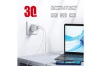 Зарядное устройство Intaleo 30W GAN USB-C PD+USB-A QC 3.0 white (1283126578274)