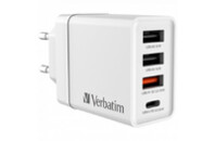 Зарядное устройство Verbatim USB 30W PD3.0 4-ports white (49701)