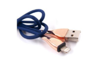 Дата кабель USB 2.0 AM to Lightning 1.0m blue Dengos (NTK-L-SET-DBLUE)