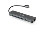 Концентратор Vinga USB-C 3.1 to HDMI+RJ45_1Gbps+3xUSB3.0+SD/TF+PD100W (VHYC8)