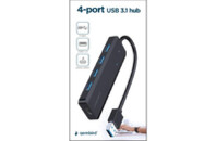 Концентратор Gembird 4 ports USB 3.1,USB-A, USB-C PD (UHB-U3P4P-02)