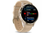 Смарт-часы Garmin Venu 3S, Fr. Gray + Soft Gold, Leather, GPS (010-02785-55)