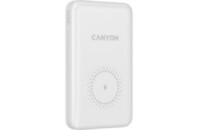 Батарея универсальная Canyon PB-1001 10000mAh, PD/18W, QC/3.0 +10W Magnet wireless charger, white (CNS-CPB1001W)